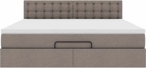 vidaXL Οθωμανικό κρεβάτι με στρώμα Taupe 160x200cm ύφασμα