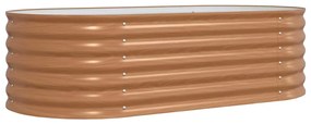 vidaXL Υπερυψωμένη Ζαρντινιέρα Καφέ 160 x 80 x 44 cm Ατσάλι