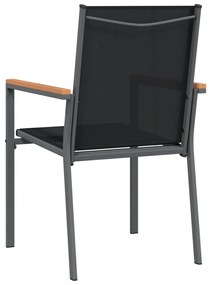 vidaXL Καρέκλες Κήπου 2 τεμ. Μαύρο 55x61,5x90 εκ. από Textilene/Ατσάλι