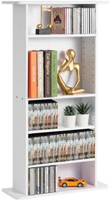 VEVOR Media Storage Cabinet 5 Layers Adjustable DVD Shelves Holds 240 CDs White