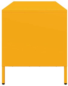 vidaXL Έπιπλο Τηλεόρασης Μουσταρδί 101,5x39x43,5 Ατσάλι Ψυχρής Έλασης