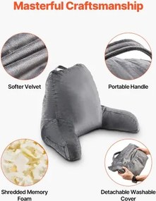 VEVOR Reading Pillow Large Size Bed Pillow with Shredded Memory Foam Washable