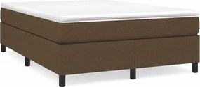 vidaXL Κρεβάτι Boxspring με Στρώμα Σκούρο Καφέ 140x200 εκ Υφασμάτινο