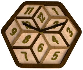 Intra απο ξύλο plywood 3mm-4mm πάχος - Σύγχρονο ρολόι Δίασταση 30x30 cm Intraeaxys-r7vm6dz7