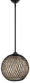 Κρεμαστό Φωτιστικό οροφής C7352.03 Μονόφωτο απο Σχοινί Μαύρο Μπέζ Φ22x55Υ εκ. 22x22x55 εκ.
