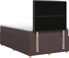 vidaXL Κρεβάτι box spring με στρώμα Σκούρο Καφέ 120 x 200 cm Ύφασμα