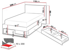 Κρεβάτι Sigma-90 x 200