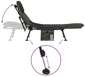 vidaXL Ξαπλώστρα Ψαρέματος με Ρυθμιζ.Πόδια Λάσπης Πτυσσόμενη Καμουφλάζ