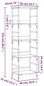 ΒΙΒΛΙΟΘΗΚΗ SONOMA ΔΡΥΣ 50X33X153 ΕΚ. ΕΠΕΞΕΡΓΑΣΜΕΝΟ ΞΥΛΟ 835275