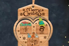 Intra απο ξύλο plywood 3mm-4mm πάχος Χριστουγεννιάτικο Οικογενειακό Στολίδι Lase Cut Δίασταση 8x8 cm INTRAFABR-83470648