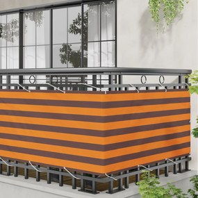 vidaXL Οθόνη Μπαλκονιού Πορτοκαλί και Καφέ 75 x 200 cm