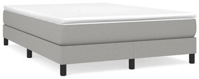 vidaXL Κρεβάτι Boxspring με Στρώμα Ανοιχτό Γκρι 140x190 εκ. Υφασμάτινο