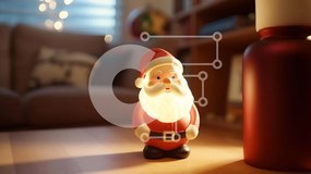 Intra Συλλεκτικό Ξύλινο Παζλ Plywood 4mm - Μικρό ειδώλιο Άγιου Βασίλη μπροστά από το τζάκι Σε Ξύλινο Κουτί - Διαστάσεις: 10x10 cm – 25 κομμάτια