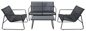 Σαλόνι Κήπου Veranda 152-000011 (Σετ 4τμχ) Black 4 Θέσεων