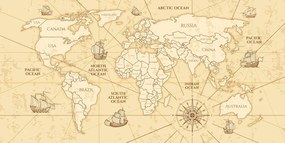 Εικόνα στον παγκόσμιο χάρτη φελλού με βάρκες - 120x60  place