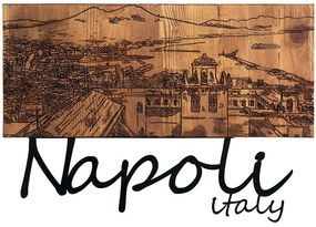 Διακοσμητικό Τοίχου Napoli 279ENZ1854 58x40cm Walnut-Black Wallity Μέταλλο,Ξύλο