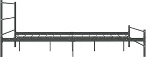 vidaXL Σκελετός Κρεβ. Χωρίς Στρώμα Γκρι 140 x 200 εκ. Μεταλλικό