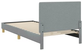 vidaXL Κρεβάτι Παιδικής Κρεβατοκάμαρας με Κεφαλάκι Ανοιχτό γκρι ύφασμα