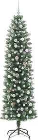 vidaXL Τεχνητό Λεπτό Χριστουγεννιάτικο Δέντρο Πράσινο και Λευκό 240 cm