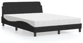 vidaXL Κρεβάτι με Στρώμα Μαύρο 140x190 εκ. Βελούδινο