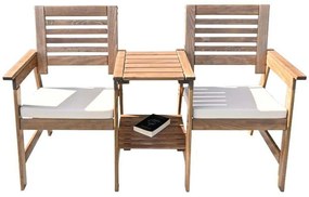Σαλόνι Κήπου 898-123-005 146x63x88cm Walnut-Beige Two Seater