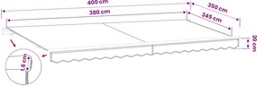 VidaXL Ανταλλακτικό Ύφασμα Τέντας Κίτρινο και Λευκό 400x350 εκ. Πολυεστέρας