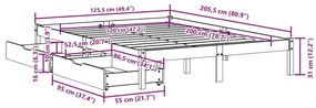 Σκελετός Κρεβ. Χωρίς Στρώμα Καφέ Κεριού 120x200 εκ Μασίφ Πεύκο - Καφέ