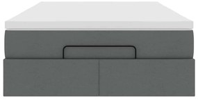 vidaXL Οθωμανικό κρεβάτι με στρώμα Σκούρο γκρι 120x200cm ύφασμα