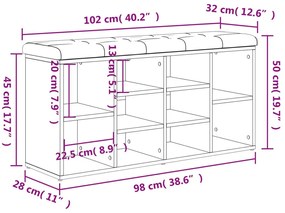 Παπουτσοθήκη Μαύρη 102 x 32 x 50 εκ. από Επεξεργασμένο Ξύλο - Μαύρο