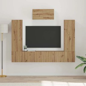 vidaXL Σετ επίπλου τηλεόρασης 7 τμχ. Artisan Oak Επεξεργασμένο Ξύλο