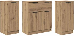 vidaXL Πλαϊνό γραφείο 3 τμχ. Artisan Oak 120 x 30 x 70 cm