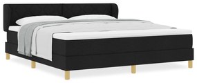 vidaXL Κρεβάτι Box Spring με Στρώμα  Μαύρο 180x200 εκ. Υφασμάτινο