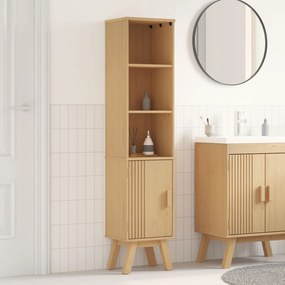 vidaXL Ντουλάπι Μπάνιου Καφέ 35x30x159 εκ Μασίφ ξύλο πεύκου