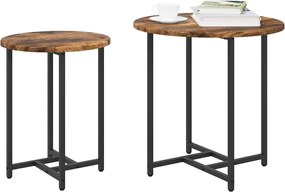 vidaXL Σετ βοηθητικά τραπεζάκια 2 pcs Φουσκωτό δρυς και Μαύρο