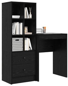 vidaXL Γραφείο με αποθηκευτικό χώρο με συρτάρι 2 pcs Μαύρη δρυς