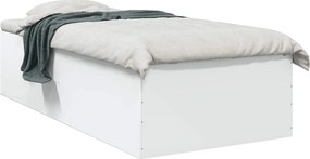 vidaXL Κρεβάτι δαπέδου Λευκό 80 x 200 cm Επεξεργασμένο Ξύλο