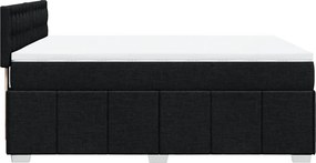 vidaXL Κρεβάτι Boxspring με Στρώμα Μαύρο 140x190 εκ. Υφασμάτινο