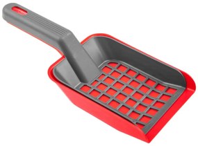 Σπάτουλα 2 σε 1 για ζώα Fackelmann 49493, κόσκινο, 28 cm, πλαστικό, κόκκινο/γκρι