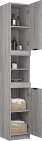 vidaXL Ντουλάπι Μπάνιου Γκρι Sonoma 32x34x188,5 εκ. Επεξεργασμένο Ξύλο