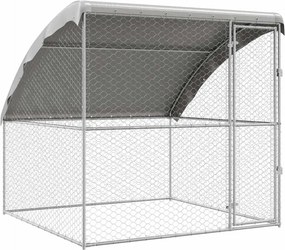 vidaXL Κλουβί Σκύλου Ασημί 2 x 2 x 2 m Γαλβανισμένος χάλυβας