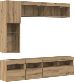 vidaXL Ντουλάπι TV 7 pcs Artisan Oak Επεξεργασμένο ξύλο