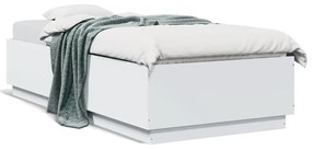 Πλαίσιο Κρεβατιού με LED Λευκό 90 x 200 εκ. Επεξεργ. Ξύλο - Λευκό