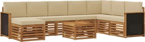 vidaXL Σειρά Καναπέ Εξωτερικού με μαξιλάρι 7 pcs Φυσικό