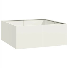 vidaXL Ζαρντινιέρα Λευκή 100x100x40 εκ. από Χάλυβα