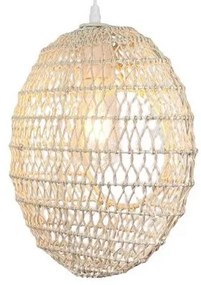 Κρεμαστό Φωτιστικό Οροφής E27 Rattan Φυσικό 124-01314-04 Luma Lighting-124-01314-04-Μπεζ 124-01314-04