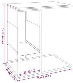 Τραπέζι Βοηθητικό Λευκό 55x36x59,5 εκ. από Επεξεργασμένο Ξύλο - Λευκό