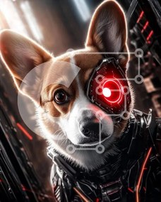 Σετ των 2 Intra Συλλεκτικό Ξύλινο Παζλ Plywood 4mm - Φουτουριστικό Corgi με ρομποτικά χαρακτηριστικά Σε Ξύλινο Κουτί - Διαστάσεις: 10x10 cm – 25 κομμάτια