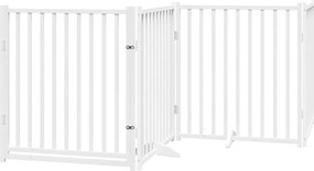 vidaXL Διαχωριστικό Σκύλων/Πόρτα Πτυσσόμενο 4 Πάνελ 320εκ. Μασίφ Ελάτη