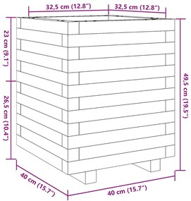 Ζαρντινιέρα 40x40x49,5 εκ. Εμποτισμ. Ξύλο Πεύκου - Καφέ