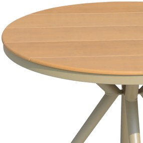 Τραπέζι Hilly plywood και αλουμίνιο σε σαμπανιζέ απόχρωση Φ100x75εκ